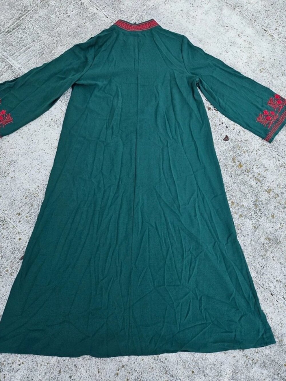 Women Dress Elegant Embroidered Arabian Gown Abaya Long Dress Burkha Size XL - Picture 10 of 12